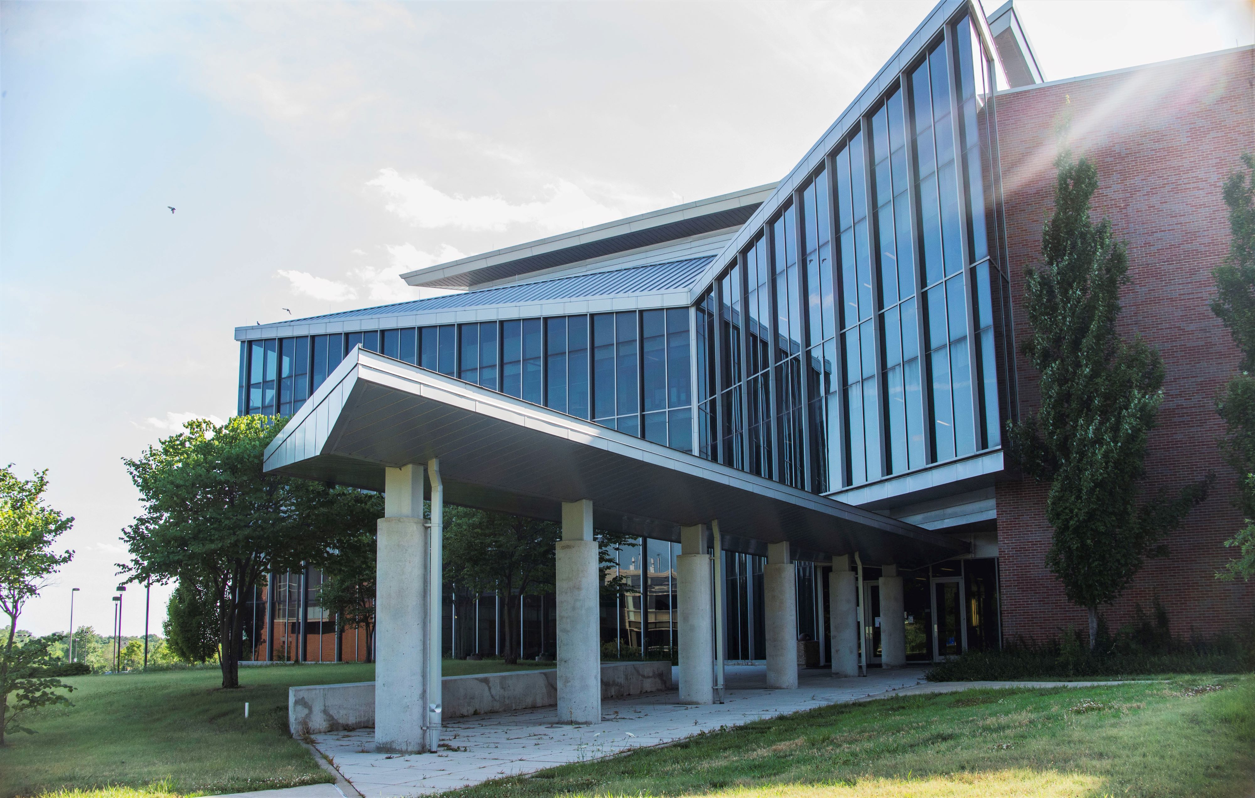 the front of the Multidisciplinary Research Building at the University of Kansas.