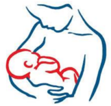 cartoon outline of a mother nursing her child